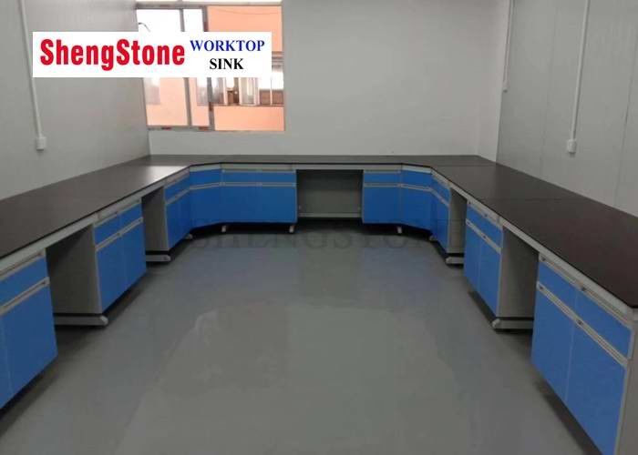 Laboratoriumcountertops van de de Steenoppervlakte van de Epoxyharswerkbank de Zwarte Kleur